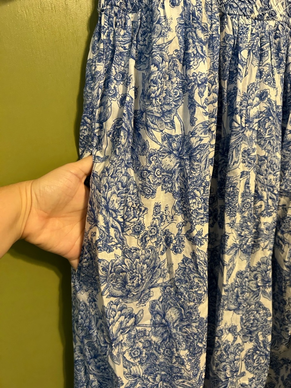 Simply Southern Collection Blue Floral Smocked Puff-Sleeve Dress - Picture 4 of 7